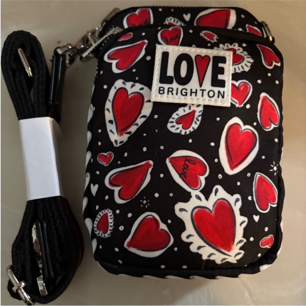 BRIGHTON Hearts a Flutter LOVE Utility Bag Red Crossbody - Picture 6 of 6